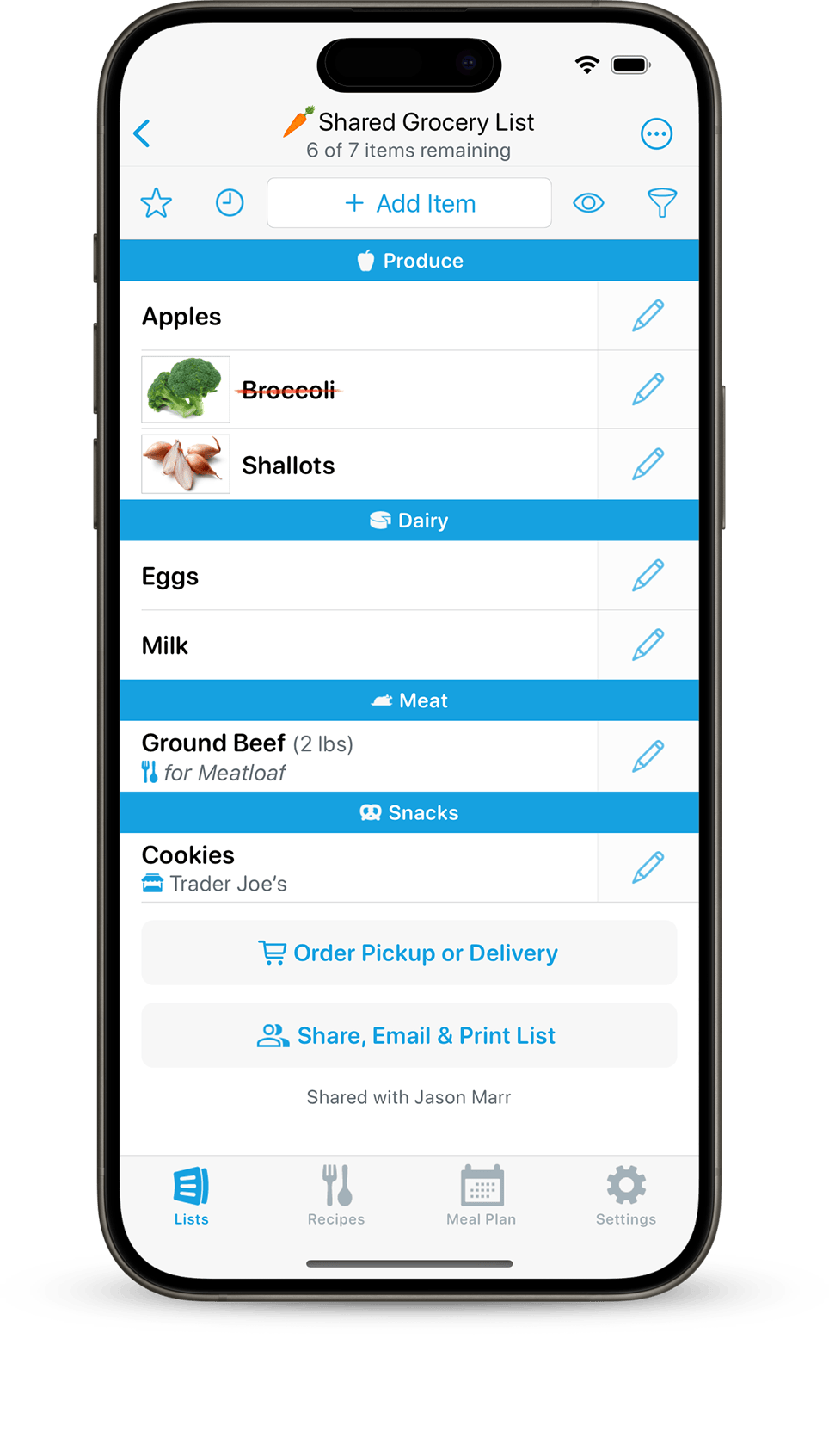 Shopping list app for windows